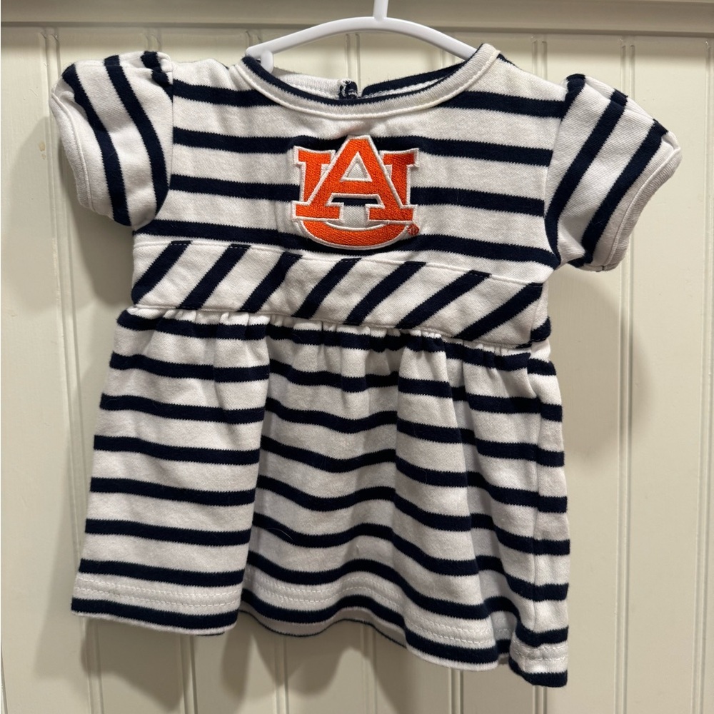 Auburn Navy and White Striped Dress - newborn - War Eagle! Two Feet Ahead
